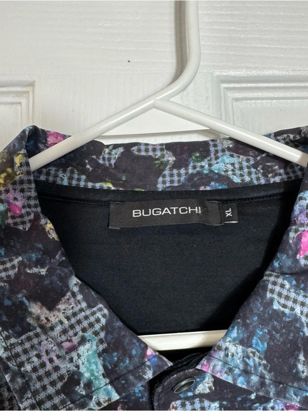 Bugatchi Abstract Print Polo Shirt Size XL Dark Multicolor - Picture 3 of 8
